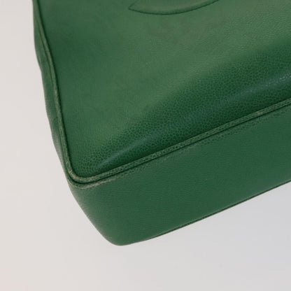 CHANEL Tote Bag Caviar Skin Green Gold CC 104248