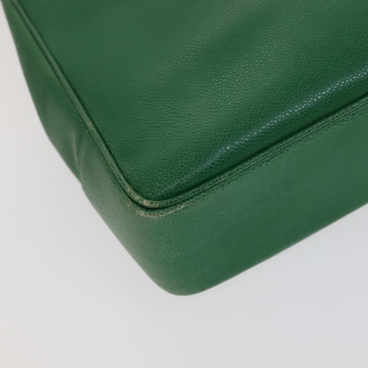 CHANEL Tote Bag Caviar Skin Green Gold CC 104248