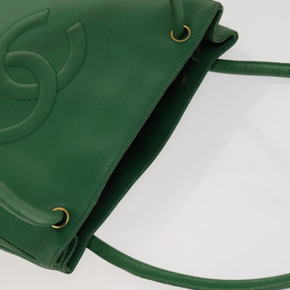 CHANEL Tote Bag Caviar Skin Green Gold CC 104248
