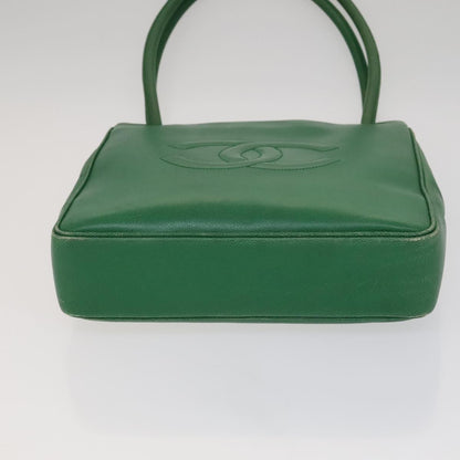 CHANEL Tote Bag Caviar Skin Green Gold CC 104248