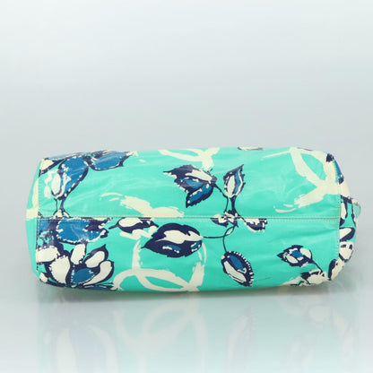 CHANEL Flower Tote Bag patent Light green CC 104343