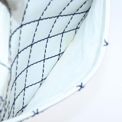 CHANEL Matelasse Wild Stitch Tote Bag Leather White CC 104614
