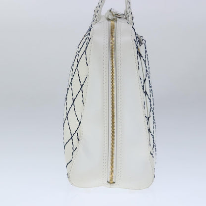 CHANEL Matelasse Wild Stitch Tote Bag Leather White CC 104614