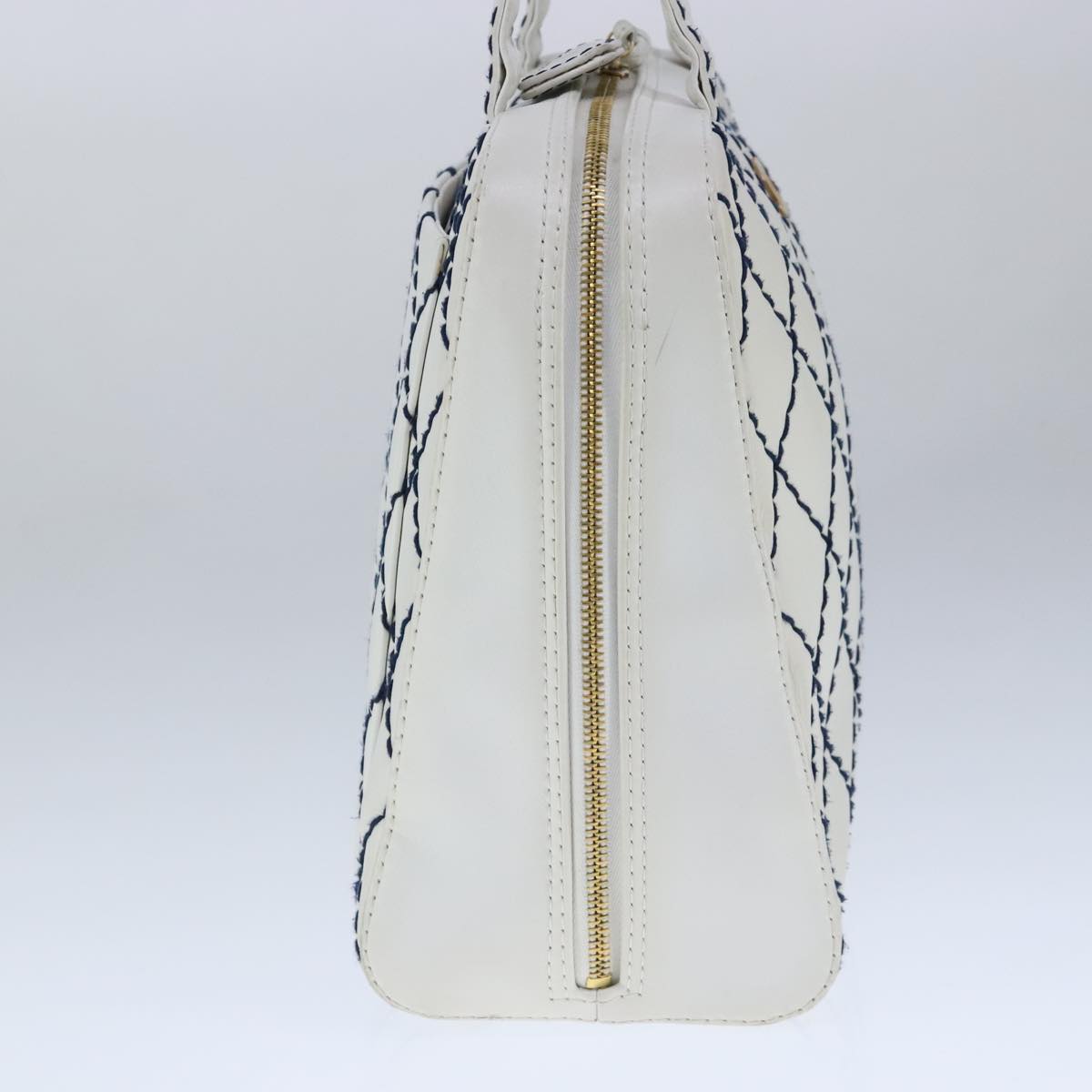 CHANEL Matelasse Wild Stitch Tote Bag Leather White CC 104614