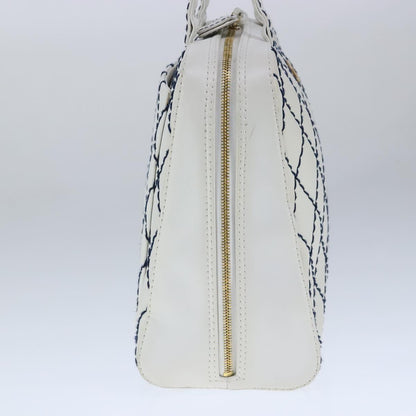 CHANEL Matelasse Wild Stitch Tote Bag Leather White CC 104614