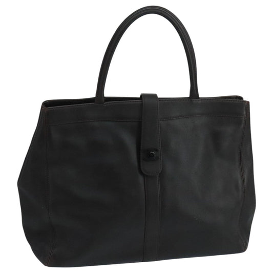 CHANEL Tote Bag Leather Brown CC 104647