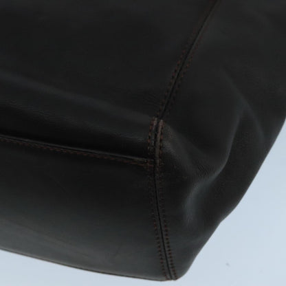 CHANEL Tote Bag Leather Brown CC 104647
