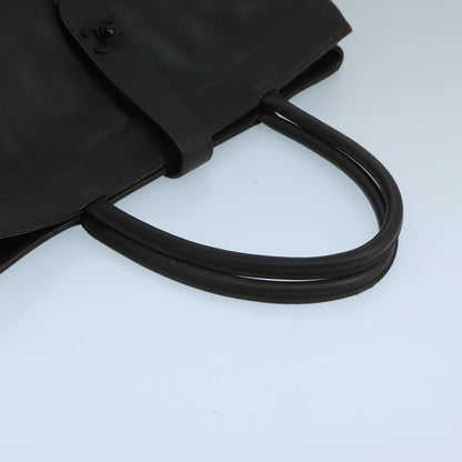 CHANEL Tote Bag Leather Brown CC 104647