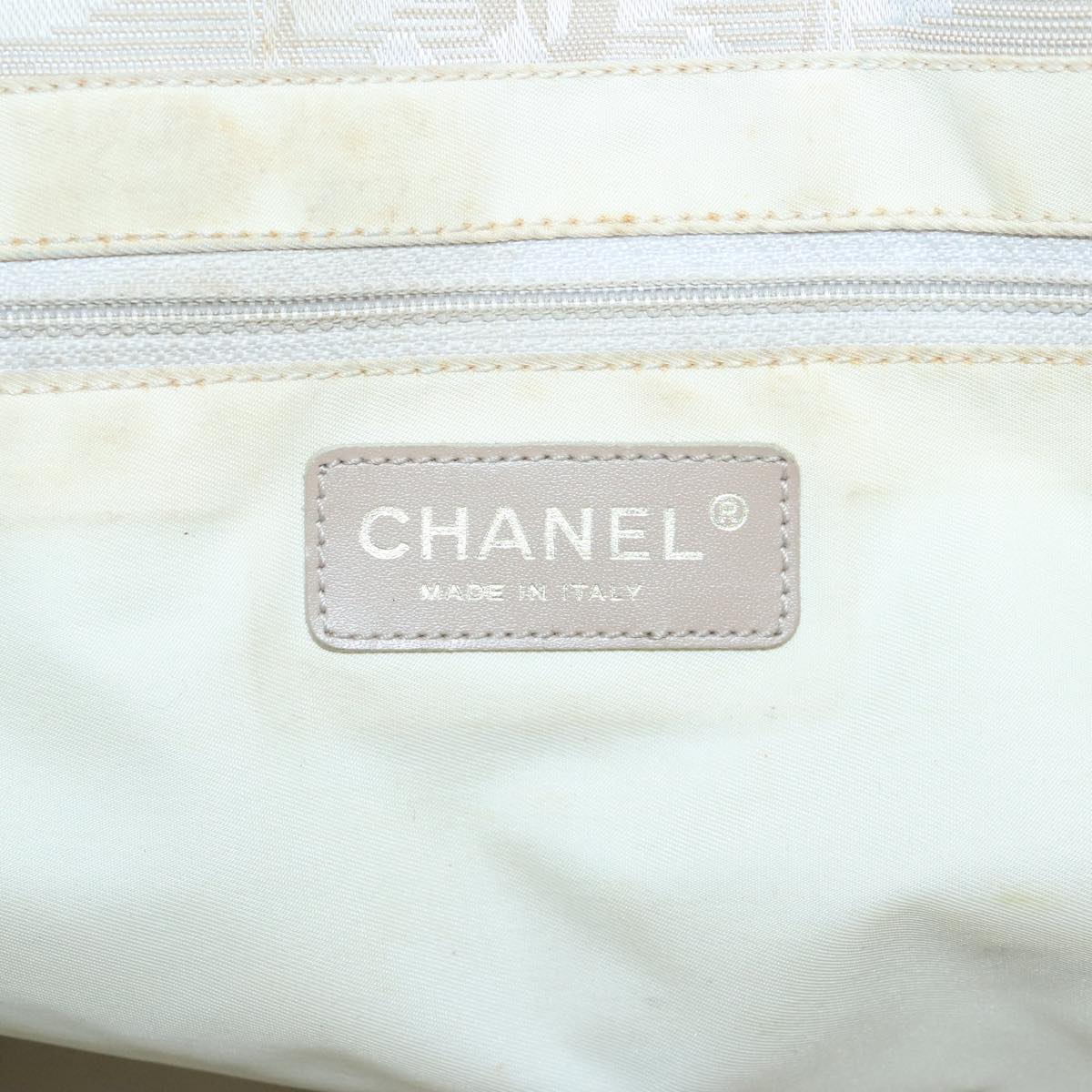 CHANEL New Travel line Tote Bag Nylon Beige CC 104648