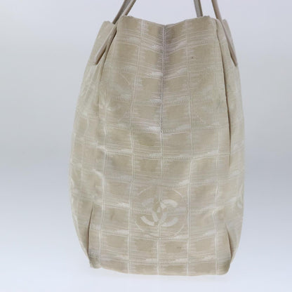 CHANEL New Travel line Tote Bag Nylon Beige CC 104648