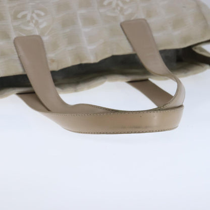 CHANEL New Travel line Tote Bag Nylon Beige CC 104648