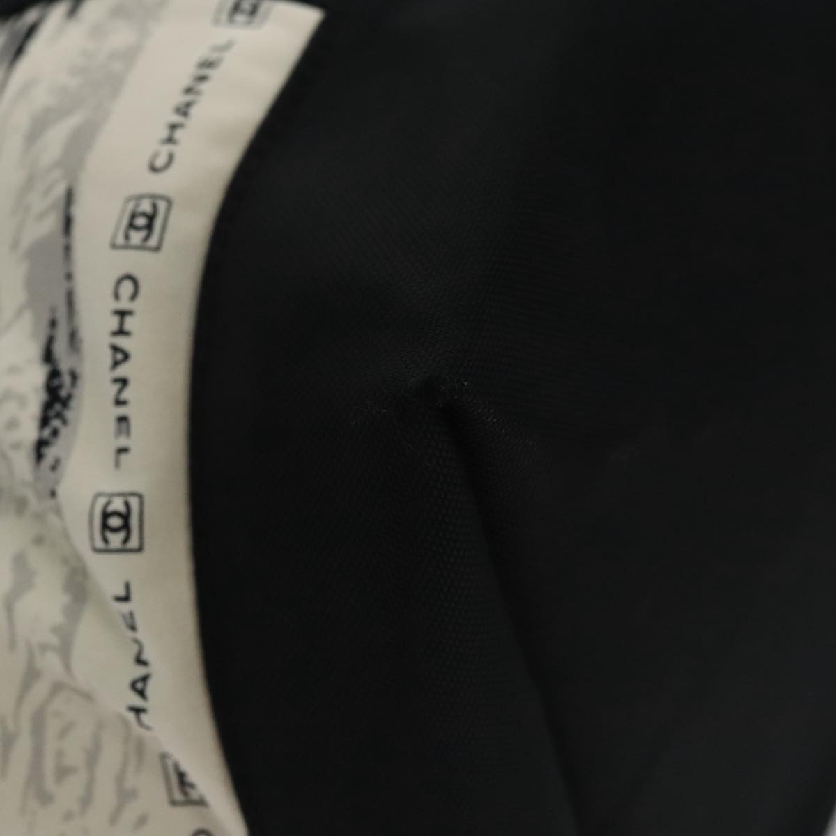 CHANEL Chanel sports Tote Bag Nylon White Black CC 104702