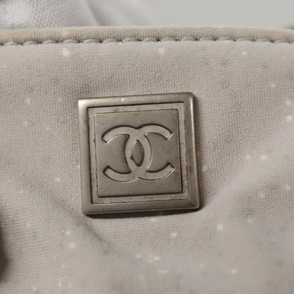 CHANEL Chanel sports Tote Bag Nylon White Black CC 104702