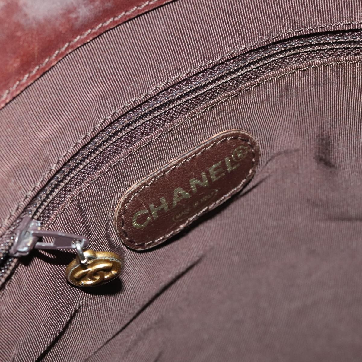 CHANEL COCO Mark Tote Bag Denim Black Brown Gold CC 104765