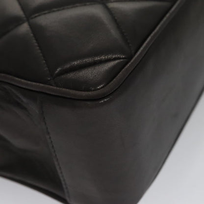 CHANEL Matelasse Tote Bag Lamb Skin Black CC 104982