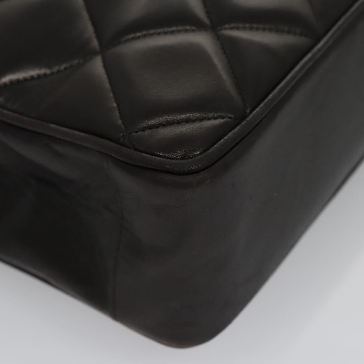 CHANEL Matelasse Tote Bag Lamb Skin Black CC 104982