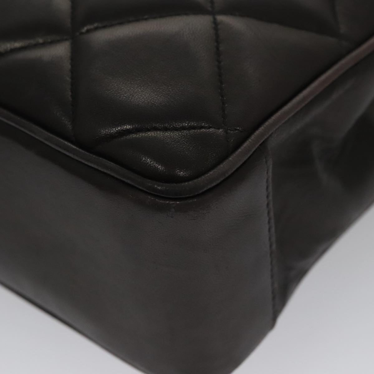 CHANEL Matelasse Tote Bag Lamb Skin Black CC 104982