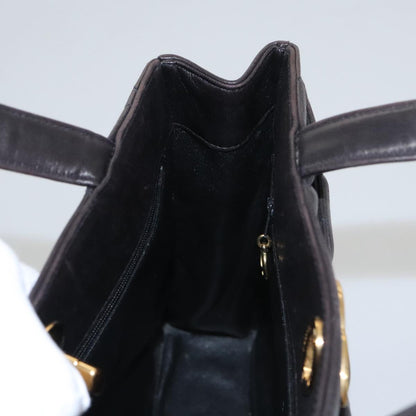 CHANEL Matelasse Tote Bag Lamb Skin Black CC 104982