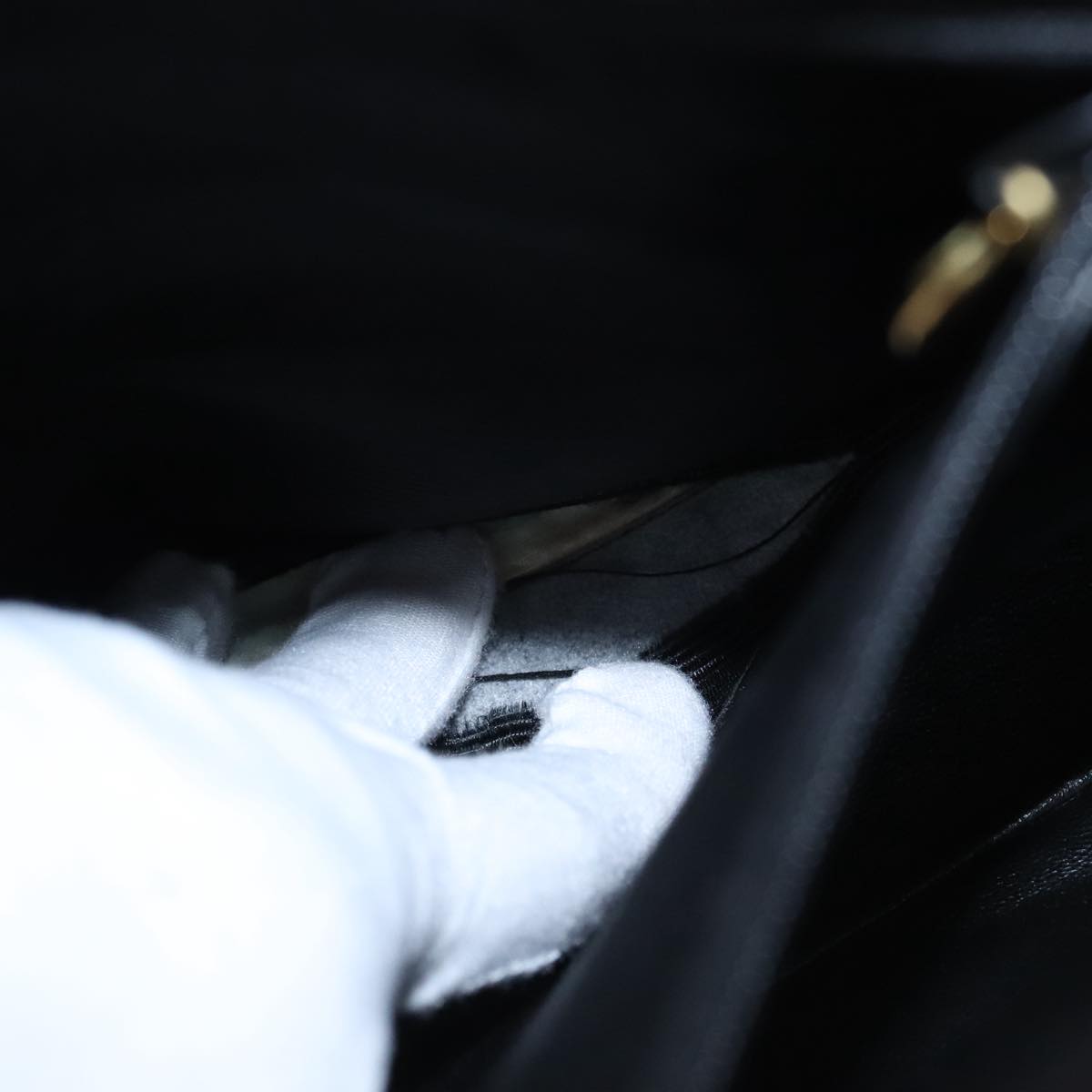 CHANEL Matelasse Tote Bag Lamb Skin Black CC 104982