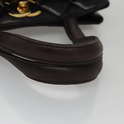 CHANEL Matelasse Tote Bag Lamb Skin Black CC 104982
