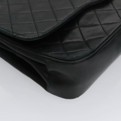 CHANEL Chain Matelasse Shoulder Bag Lamb Skin Navy CC 104986