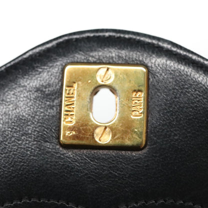CHANEL Chain Matelasse Shoulder Bag Lamb Skin Navy CC 104986