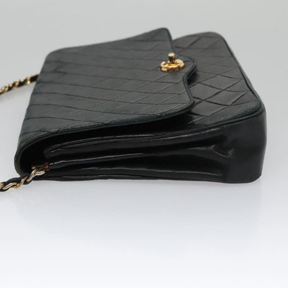 CHANEL Chain Matelasse Shoulder Bag Lamb Skin Navy CC 104986