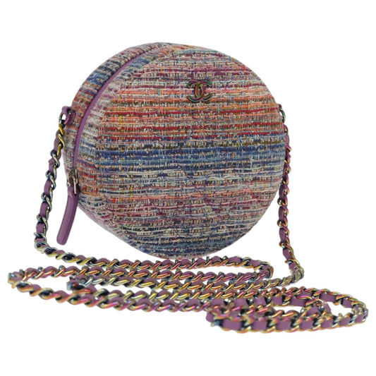 CHANEL Chain Shoulder Bag Tweed Rainbow CC 105332S
