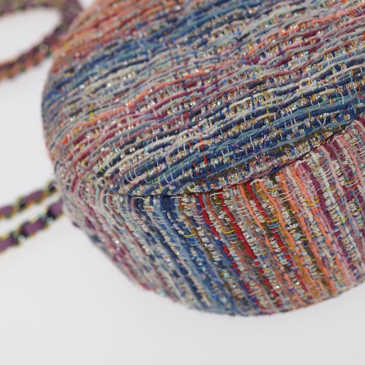 CHANEL Chain Shoulder Bag Tweed Rainbow CC 105332S