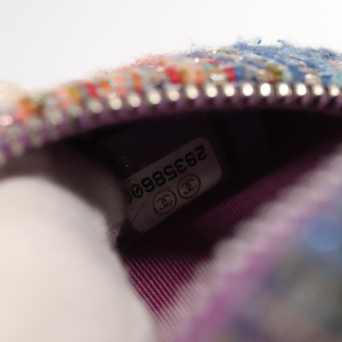 CHANEL Chain Shoulder Bag Tweed Rainbow CC 105332S
