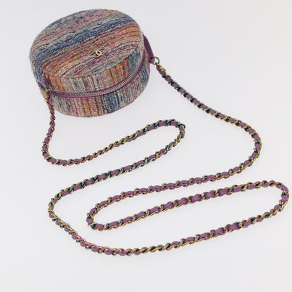 CHANEL Chain Shoulder Bag Tweed Rainbow CC 105332S