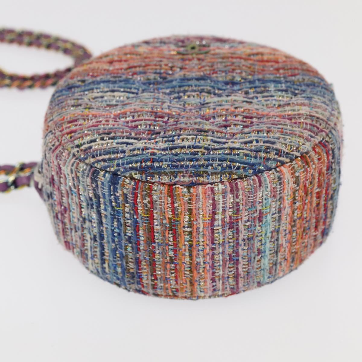 CHANEL Chain Shoulder Bag Tweed Rainbow CC 105332S