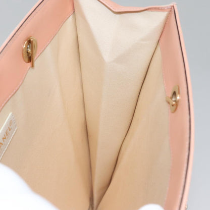 CHANEL Chain COCO Tote Bag Canvas Pink Gold CC 105536