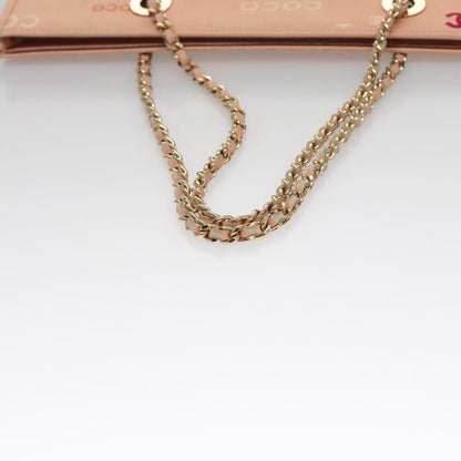 CHANEL Chain COCO Tote Bag Canvas Pink Gold CC 105536