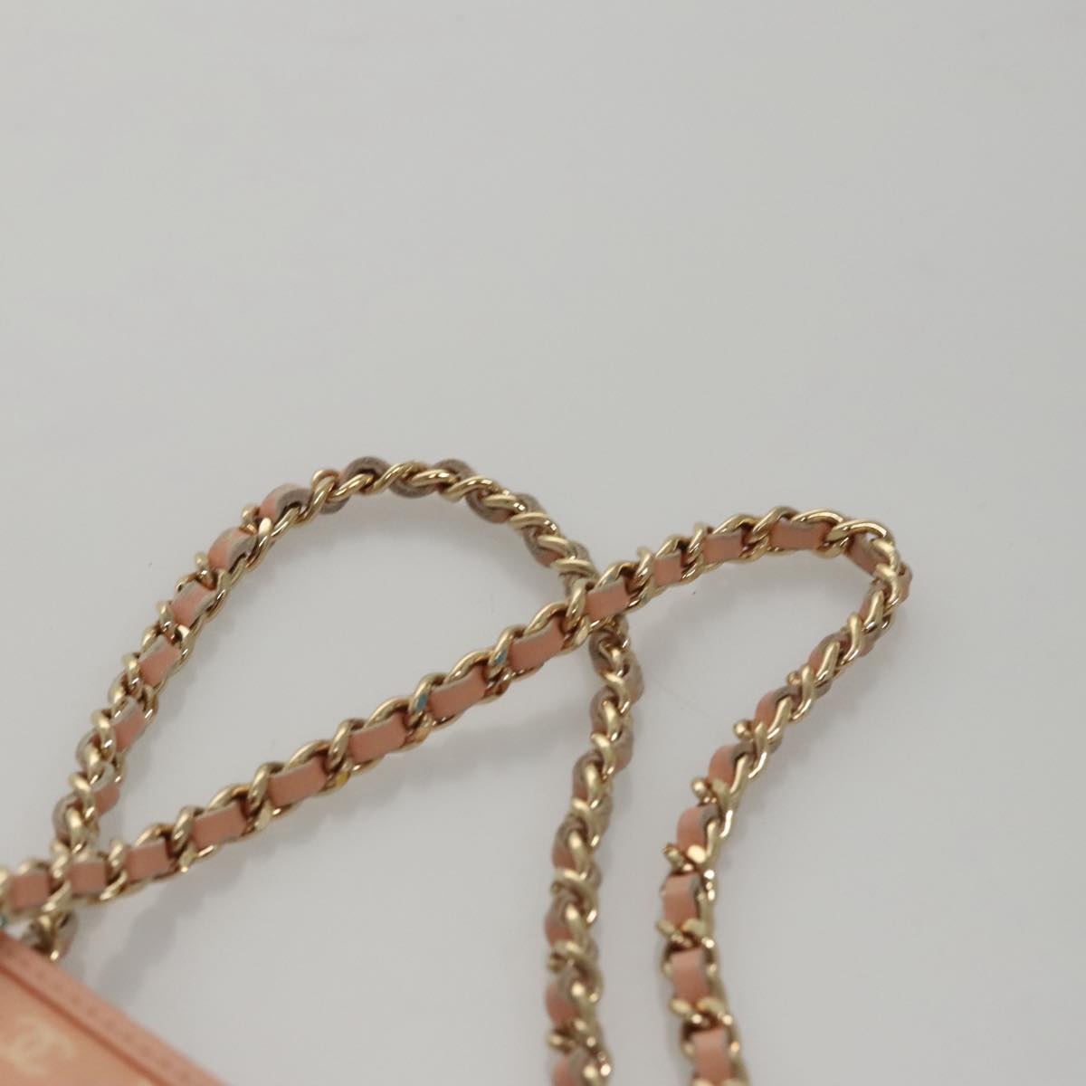 CHANEL Chain COCO Tote Bag Canvas Pink Gold CC 105536