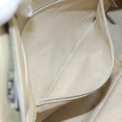 CHANEL Matelasse Chain Tote Bag Caviar Skin Ivory Silver CC 105696