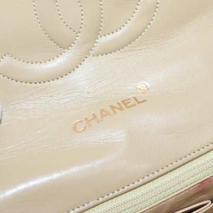 CHANEL Matelasse Chain Shoulder Bag Lamb Skin Beige Gold CC 105701