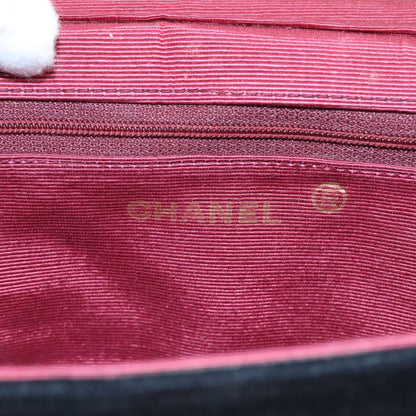CHANEL Chain Shoulder Bag Suede Black CC 105831