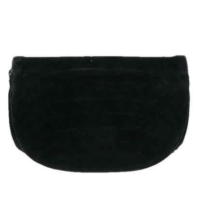 CHANEL Chain Shoulder Bag Suede Black CC 105831