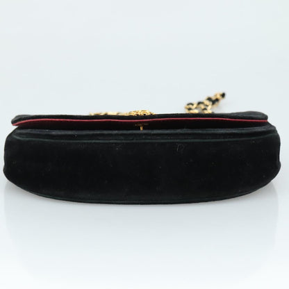 CHANEL Chain Shoulder Bag Suede Black CC 105831