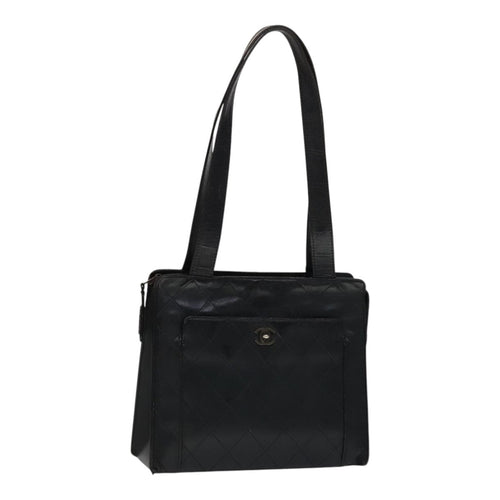 CHANEL Matelasse Shoulder Bag Leather Black CC 105958