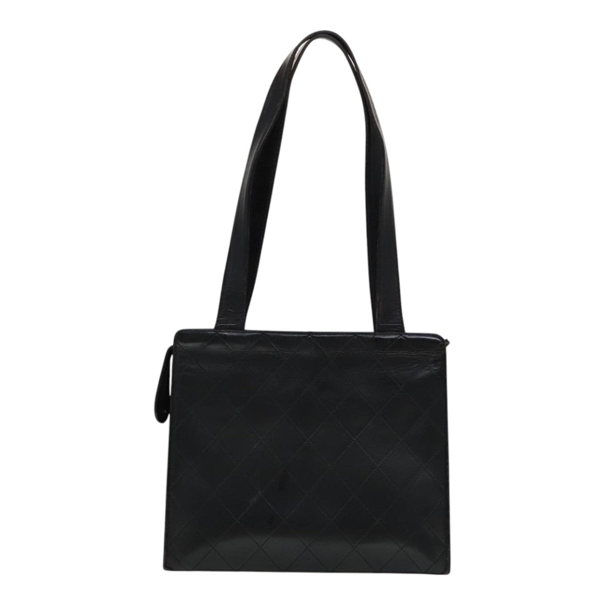 CHANEL Matelasse Shoulder Bag Leather Black CC 105958
