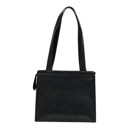 CHANEL Matelasse Shoulder Bag Leather Black CC 105958