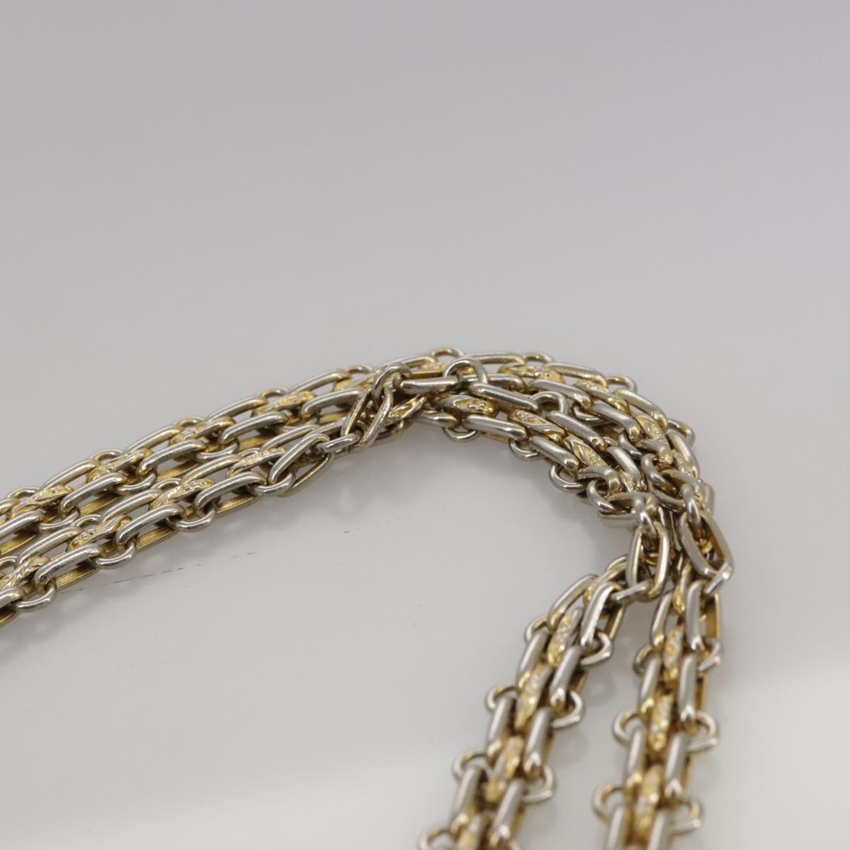 CHANEL Matelasse Chain Shoulder Bag Cotton Black Gold CC 105964