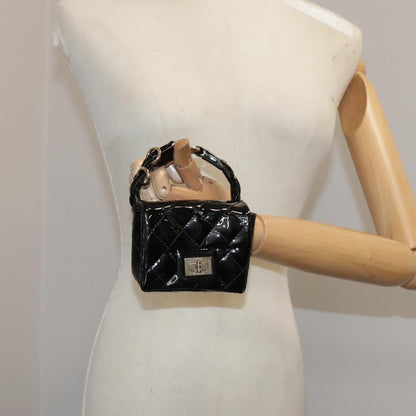 CHANEL Pouch Patent leather Black CC 106201