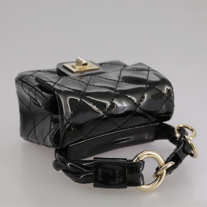 CHANEL Pouch Patent leather Black CC 106201