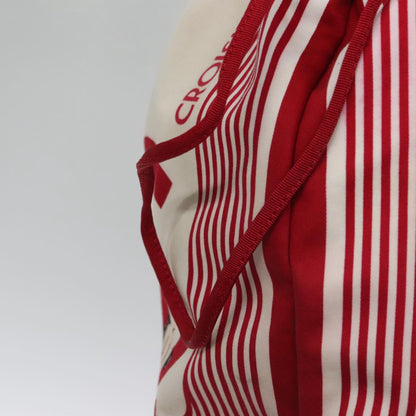 CHANEL Chain Tote Bag Nylon White Red CC 106203