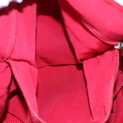 CHANEL Chain Tote Bag Nylon White Red CC 106203