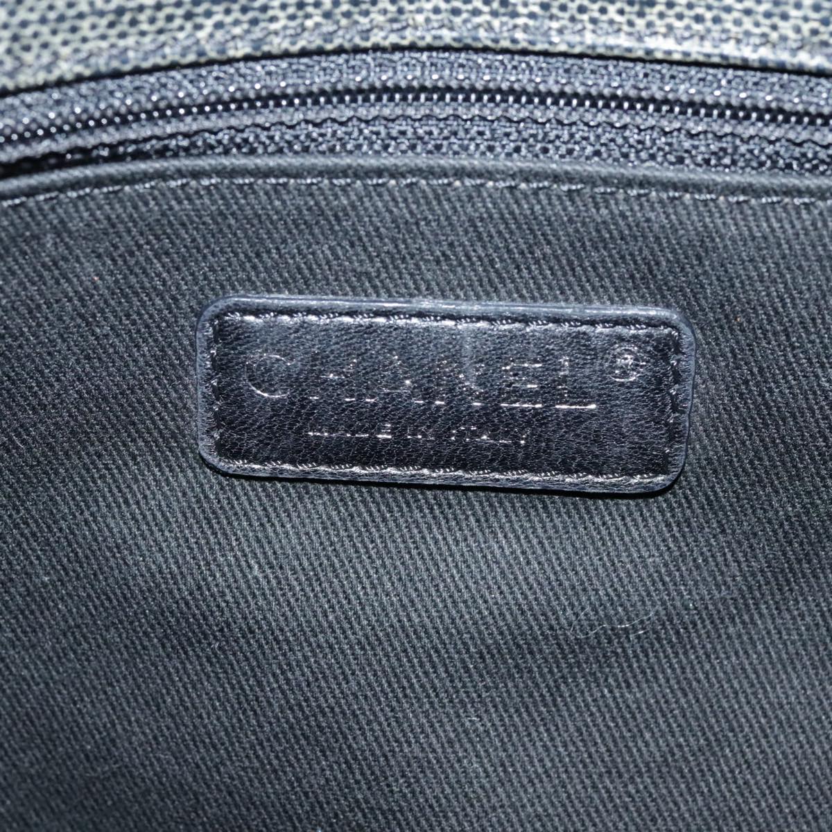 CHANEL Tote Bag PVC Leather Black CC 106255