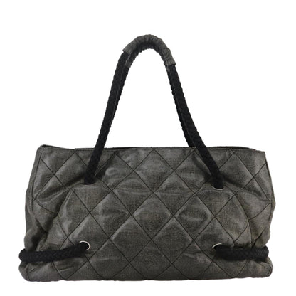 CHANEL Tote Bag PVC Leather Black CC 106255